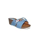  GUAPISSIMA Sandalia CUÑA Vaquera JM-P327P Sandalias Plataforma Mujer Casual Azul