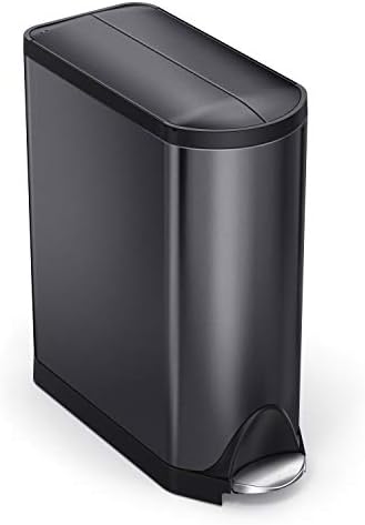 simplehuman CW1816 50L Rectangular Kitchen Pedal Bin, Strong Steel Pedal, Silent Soft Close Lid, Stay-Open Lid, Non-Skid Base, Fingerprint-Proof, Inner Bucket, Brushed Stainless Steel