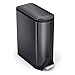 simplehuman 45 litre butterfly step trash can, black stainless steel