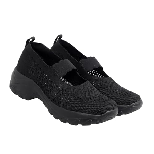 Chaussures femme respirantes et légères de couleur noire en taille standard