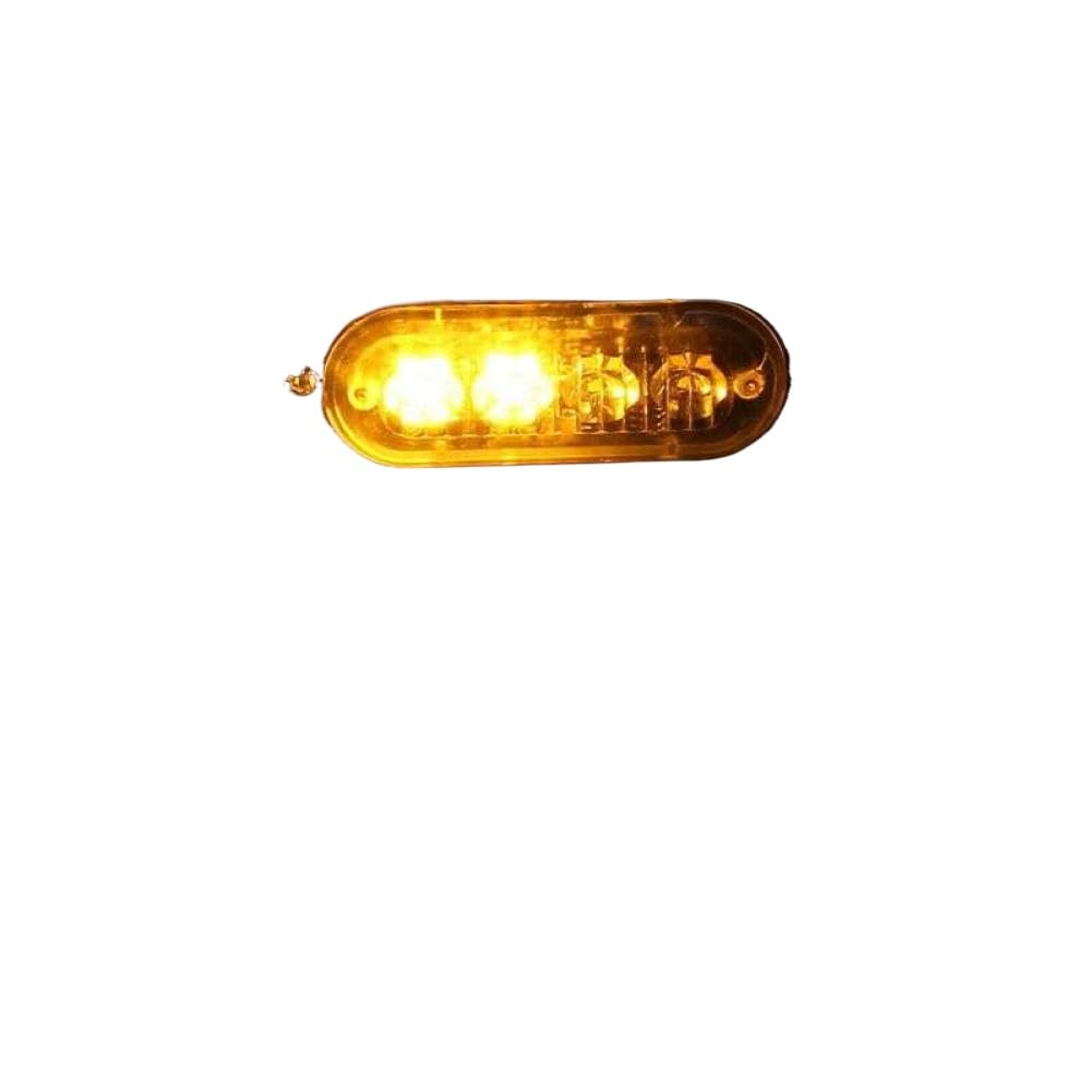4 luces estroboscópicas de recuperación LED ámbar 12 V 24 V naranja parrilla avería intermitente compatible con vehículos automotrices