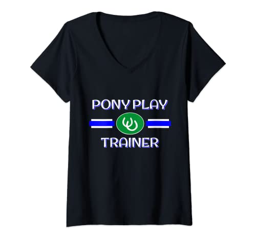 Femme Poney Play Fetish Trainer Gear, BDSM PetPlay Cadeau d'entraînement T-Shirt avec Col en V