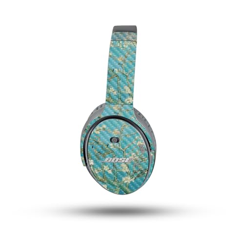 Image of MightySkins Carbon Fiber Skin Compatible with Bose QuietComfort 35 II Headphones - Almond Blossom | Protective, Durable Textured Carbon Fiber Finish | Easy to Apply