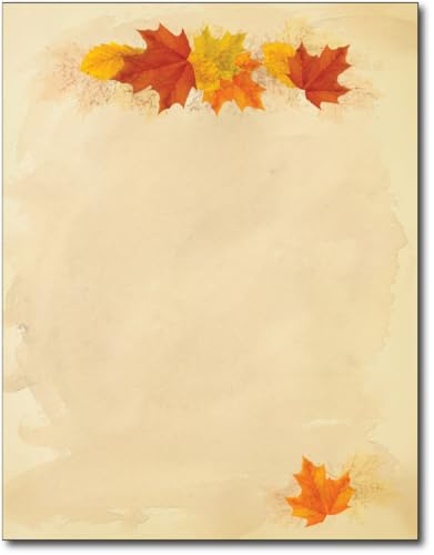 Papier à en-tête Simple Fall Leaves pour sublimer vos écrits sur une papeterie d'automne unique