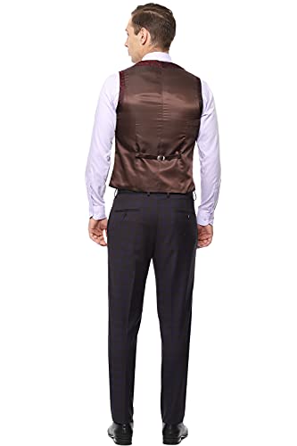 Image of Van Heusen Men's Polyester Blend Navy Three Piece Suit Business Pants Set