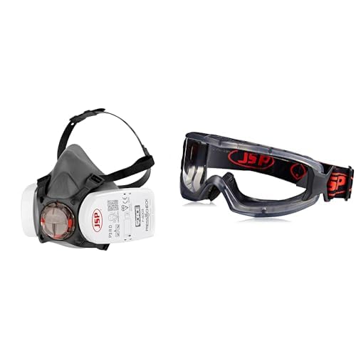 JSP Force 8 Press to check P3 Filter wiith EVO Safety single anti-mist Goggles