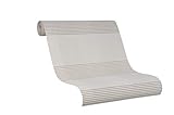 Papel pintado con rayas Papel pintado con rayas, lineal, moderno, arquitectónico, para salón, dormitorio o pasillo, color beige, crema y plateado, efecto fabricado en Alemania - 10,05mx0,53m