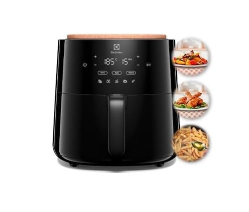 Electrolux Friggitrice Ad Aria EAF5B, Capacità 5L, Rivestimento Antiaderente, 1500W, 8 Programmi Preimpostati, Parti Lavabili in lavastoviglie, Timer 0-60min, 80-200°c