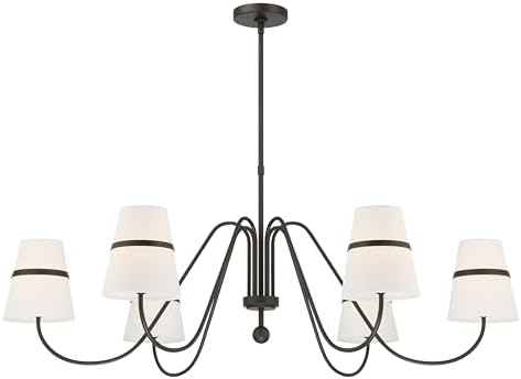 Minka Lavery 3736-872 Althia 6 Light 44" Wide Chandelier - Textured Dark Bronze with White Linen