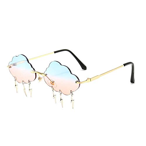 ENTHYI Cloud lightning Sunglasses for Women/Men Rimless Wave Glasses Eyewear for Party Rimless Sun glasses