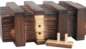 lowpricenice Magic Wooden Box with Extra Secure Secret Drawer, Brown