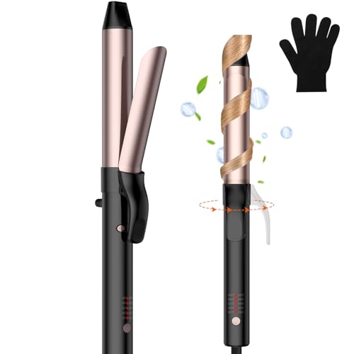 Rotating Hair Curler, 32mm 1.25 inch Automatic Curling Iron,140-230℃ Heat Setting LCD Display, Large Barrel Curling Wand for Long Hair, Creates Loose Natural Curls, 360° Rotating