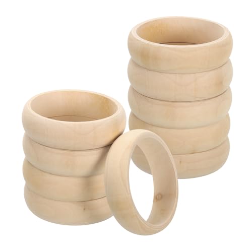 uxcell Wooden Bangle Bracelet, 10Pcs 83mm - Log Retro Macrame Rings, Unfinished Smooth Wood Circle, Wooden Rings for Crafts, Jewelry, DIY Making, Home Decor by uxcell - Used condition - US$17.43