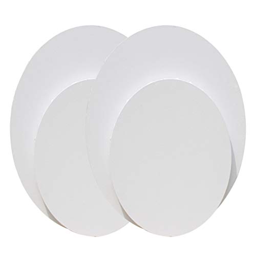 Healifty 5pcs Oval Canvas Panel Boards Stretched Artist Canvas Boards for Acrylic Painting Oil Pouring Drawing Home Decorations 24X30cm