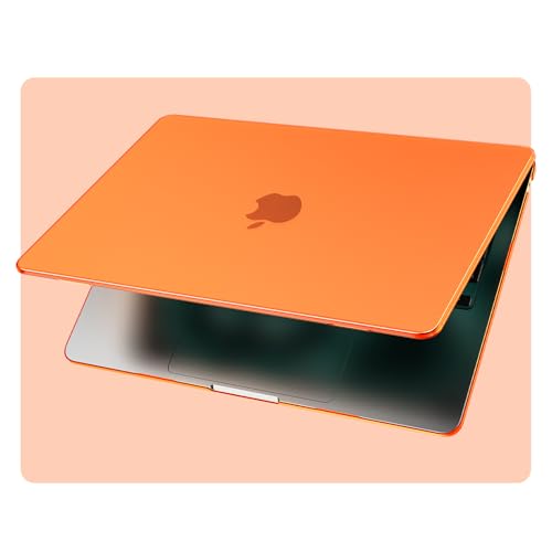 EooCoo Cover Compatibile con MacBook Air 13 M5 M4 M3 M2 2026 2025 2024 2022 Custodia Rigido Ultrasottile per Mac Book Air 13,6 Pollici A3449 A3240 A3113 A2681, Arancione cosmico Opaco