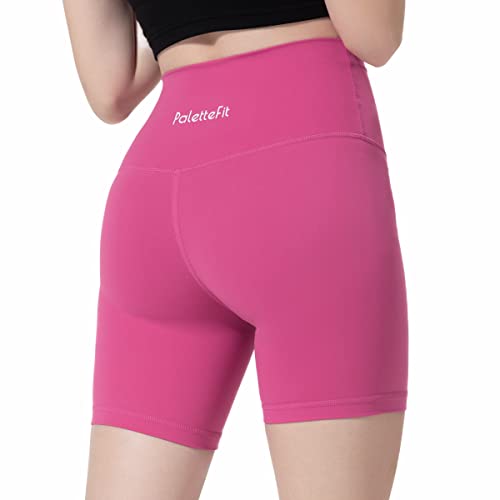 Palettefit High Waisted Workout Shorts For Women, Buttery Soft Biker Shorts, Women’s Athletic Shorts For Yoga, Running, Gym (Candy Pink, M) #TOP1