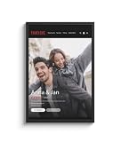 LIEBTASTISCH - Image de couverture personnalisée avec cadre photo - Cadeau pour petite amie - Cadeau de Saint-Valentin pour lui - Saint Valentin - Idée cadeau Netflix - Série - Titre du film (A4 noir)