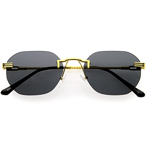 Image of zeroUV Geometric Vintage-Inspired Metal Frame Polygon Sunglasses D240