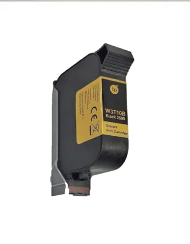 Image of Blue Power W3T10B Inkjet Printer Black 2590 Solvent Print Cartridge 12MM with Fast Dry Time and RFID Chip Compatibility