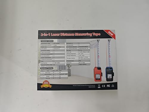 Laser Tape Measure 2-in-1 with Large LCD Display Digital Laser Meter in ft/m Scales up to 131ft/40M with Calculations Tape Measure 16ft/5M (in/ft/m) - Image 2