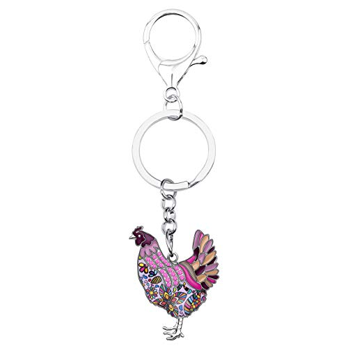 WEVENI Cute Chicken Keychain Chickens Gifts for Women Hen Key Chain Keyring Bag Car Accessories Charms4