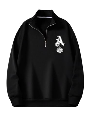 Men's Quarter Zip Pullover Long Sleeve Graphic Sweatshirts Fall Fashion