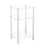 Eglaf Clear Acrylic Side Table - 3 Tiers Small End Table Bedside Table Nightstand for Small Space in