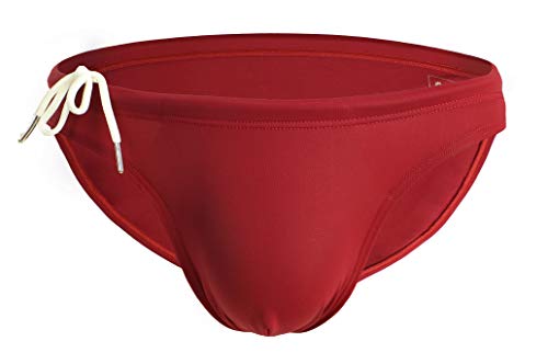 Men's Fashion Low-Rise Swimming Briefs Pure Color Bikini Swimwear 1156 (X-Large / 32