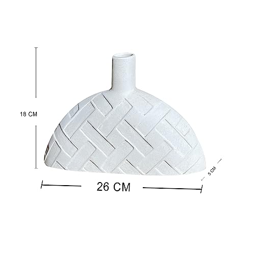 Image of Xtore Stylish Ceramic Vase for Home Decor (Pack of 1, Off White)