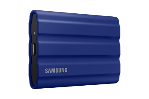 Image of Samsung T7 Shield Portable SSD 1TB, USB 3.2 Gen2 External SSD, Up to 1,050MB /s, Rugged, IP65 Water & Dust Resistant, for Photographers, Content Creators and Gaming, Mac Compatible, MU-PE1T0R, Blue