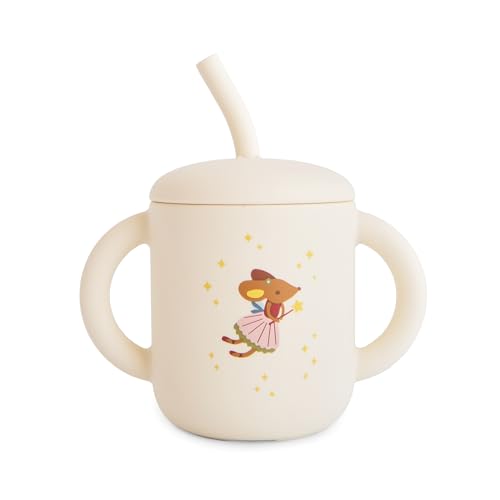 Image of mushie 100% Silicone Training Cup & Straw for Toddlers | 6 Months+ (Fairy Mice)