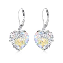 Tree of Life Earrings - White Crystal