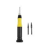 General Tools 707088 Carbide Scriber and Awl Set with 3 Interchangeable Tips - Center Punch for Metal Work - Black and Yellow