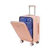 WYDEAZ Maleta de Cabina 55x38x23 cm, Trolley Rígido ABS+PC Ligero con 4 Ruedas 360°, Apertura Frontal, Puerto USB, Cierre de Combinación, Equipaje de Mano