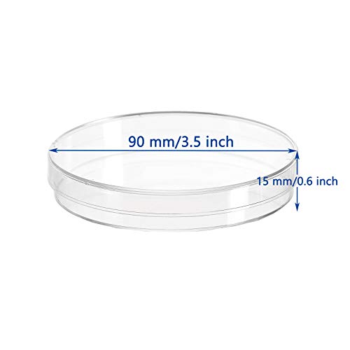 30 Pack Plastic Petri Dishes with Lids,90 x 15mm Clear Plastic Petri Dish Set for School Experiment Project,Lab,Storing,Seeding,Science Themed Party