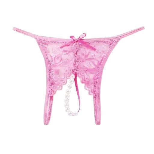 Women's Lace G-String Thong with Pearl Detail, Floral Lace, Lingerie Underwear, Brief Honeymoon suhagrat-picture-49