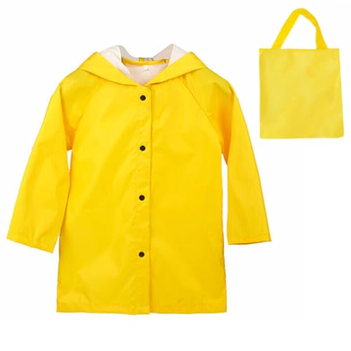 Image of Boys Girls Raincoat, Lightweight Breathable Kids Rain Jacket Waterproof Yellow Rain Coat for Children Rainwear