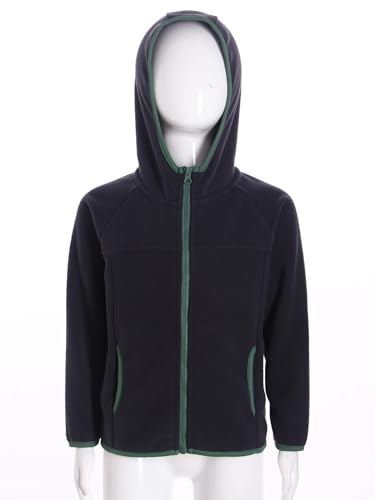 Kids Boys Girls Solid Full-Zip Fleece Jacket Youth Long Sleeve Coat Windproof Hoodie Sweatshirt Outerwear3