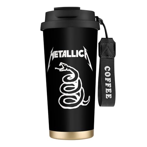 タンブラー メタリカ Metallica グッズ 水筒 コーヒーカップ コンビニカップ ステンレスボトル 保温保冷 ストロー付き 持ち運び 直接ドリップ 大容量 おしゃれ プレゼント