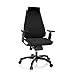 Produktbild hjh OFFICE 652849 Bürostuhl ergonomisch GENIDIA Black Drehstuhl Rückenlehne höhenverstellbar, Velours Stoff Schwarz