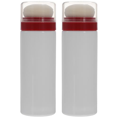 FOMIYES 2Pcs Baby Talcum Powder Bottles Empty Refillable Baby Loose Powder Containers with Puff Body Powder Jars for Home Outdoor Travel