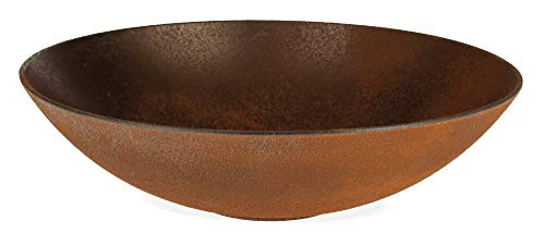 matches21 Runde Pflanzschale Pflanzgefäß Standfuß Blumenschale Kunststoff Schale Rostoptik 1 STK. Ø 28x8 cm