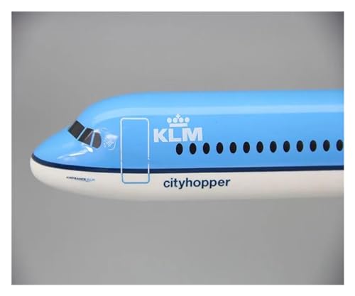 Modelo de avión Fokker FK-100 KLM escala 1:100 en plástico ABS sin pintura 5