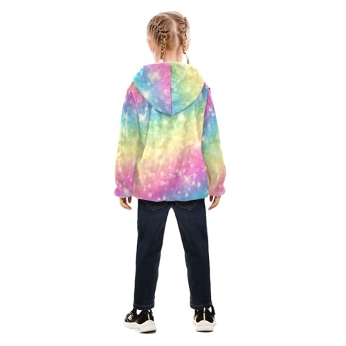 OTVEE Beautiful Rainbow Stars Kids Hoodie Jacket Fall Spring Full Zip Warm Outwear Coat4