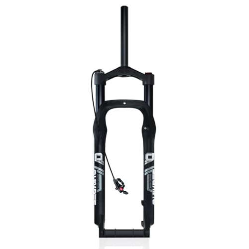 20/26 Zoll 4,0 Fatbike Federgabel 120mm Federweg Fahrrad Luft Gabel E-Bike-Vorderradgabel, Nabenabstand 135mm, QR 9mm, 28,6mm Gerades Rohr, Manuelle/ferngesteuerte Sperre Ultraleichtes(Remote,26'')