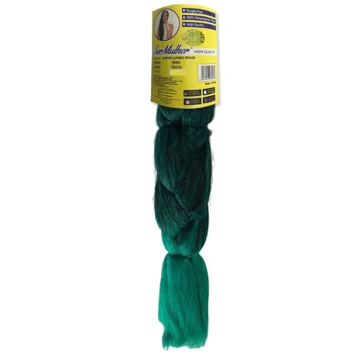 Super Jumbo Ser Mulher Cabelo Para Tranças Box Braids Ombré Hair Pacote 399g 65cm (T1B/DARK GREEN)