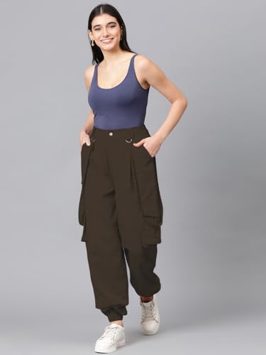 Image of KOTTY Women's High Rise Relaxed || Straight || Joggers Fit Cargo's for Pants || Trousers
