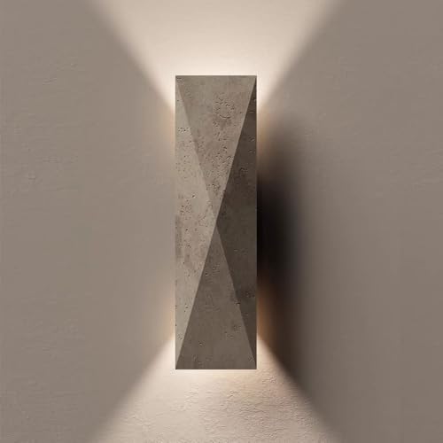 LLXDFUU Lampada da Parete retrò su e Giù per corridoio Lampada da Parete Moderna in Pietra Naturale Grigio Moderna Lampade da Parete a LED per Interni Vintage di metà secolo per Soggiorno Applique da
