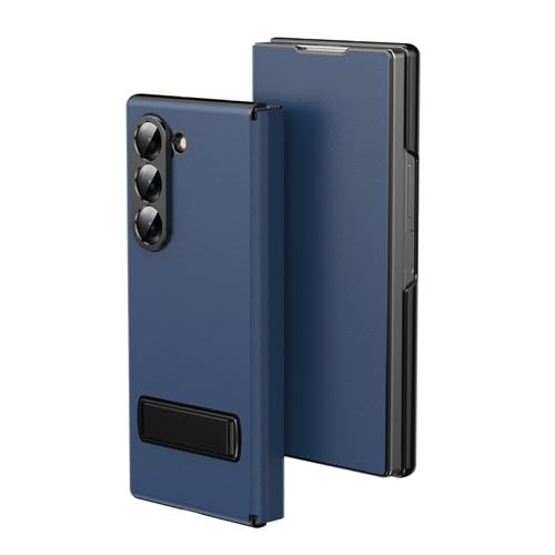 Étui Z Fold 6 bleu anti rayure pour regarder des vidéos sans les mains