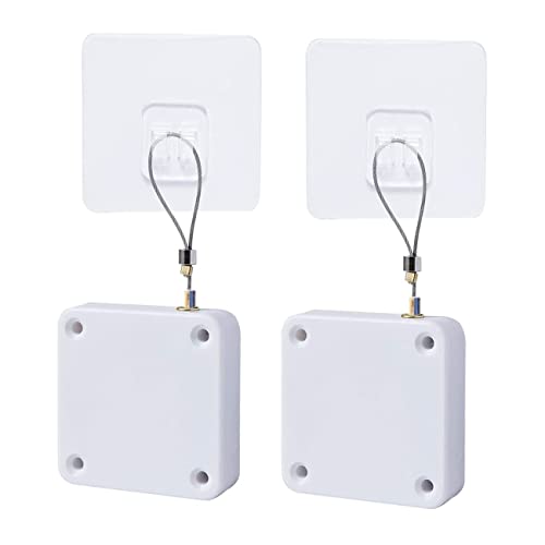 Cierrapuertas automático con sensores, sin agujeros, cierre automático de puertas con sensor, 2 unidades, color blanco Cover